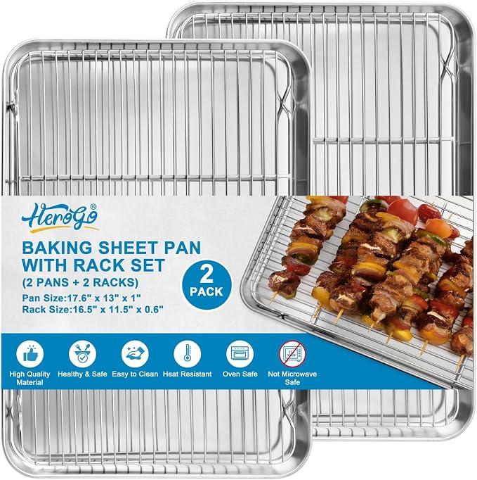 Herogo Stainless Steel Baking Pan Sheet by Herogo