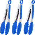 HINMAY Small Tongs with Silicone Tips 7-Inch Serving Tongs by HINMAY