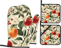 Apple Flower Oven Mitts & Potholder Set of 4 by Unknown