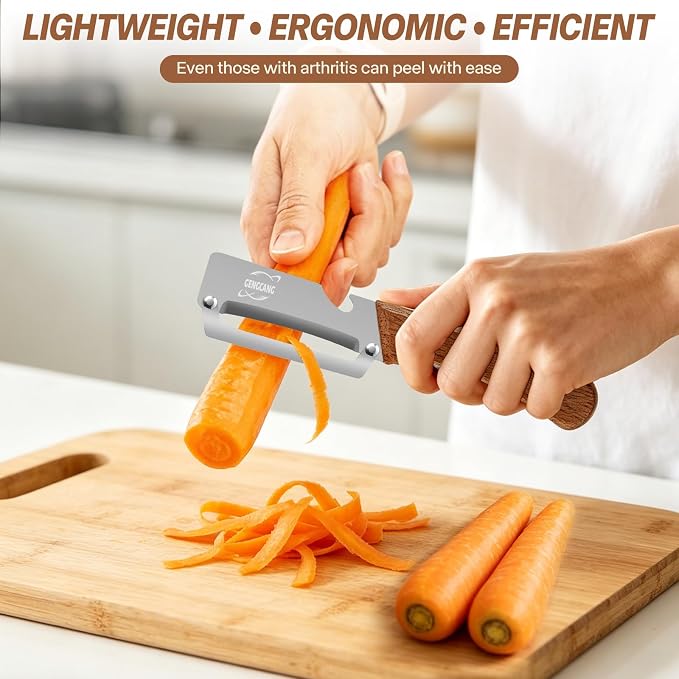 Multi-Functional Vegetable Peeler – Comfortable Wooden Handle - Image 4