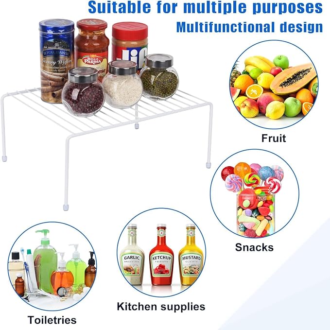 Medium Cabinet Storage Shelf Rack, 6 Shelves, Kitchen Counter and Cabinet Shelf - Image 4