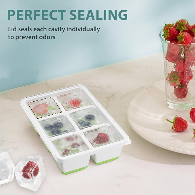 Optish Large Ice Cube Molds, 2 Pack Whiskey Square Ice Molds, 1.8 Inch Big Ice - Image 4