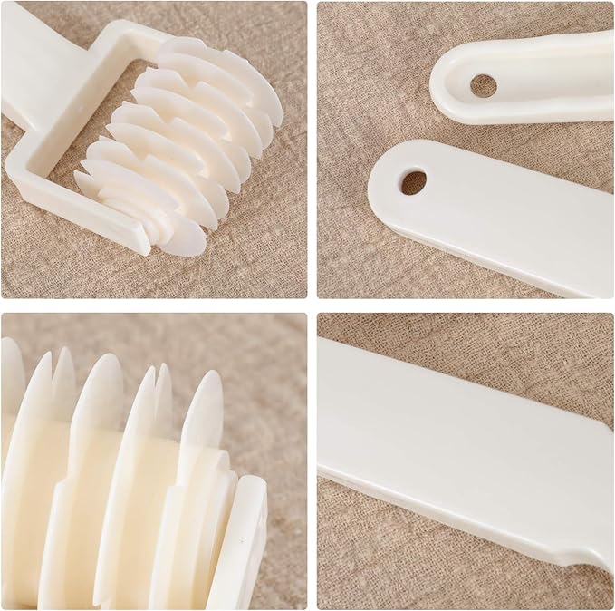 Lamoutor 2Pcs Lattice Roller Cutter Pastry Cutter Roller DIY Baking Tool - Image 4