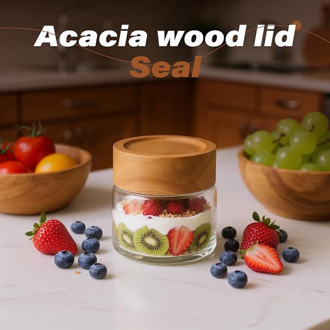 6-Pack 4 fl oz Stackable Airtight Glass Jars – Small Mason Jars designed - Image 6