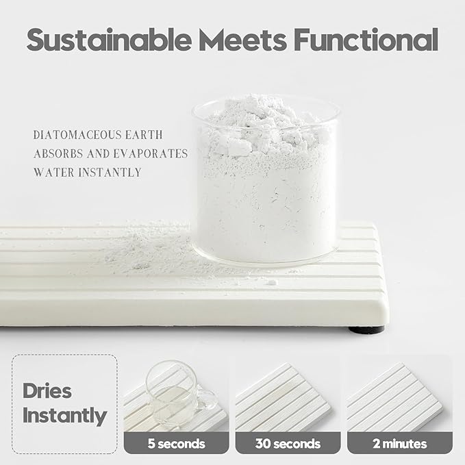2PCS Water Absorbing Stone Drying Tray Mat - Image 6