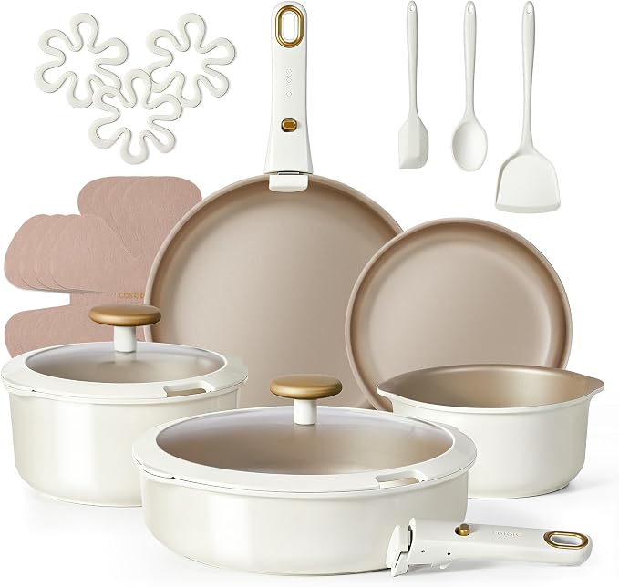CAROTE 19 Pcs Pots and Pans Set, Nonstick Cookware Sets by CAROTE