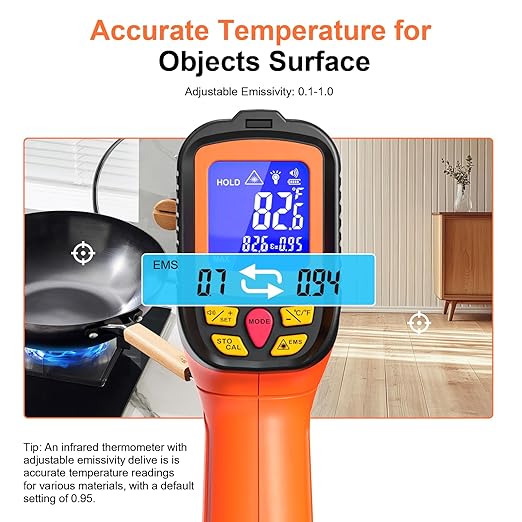 -58°F to 2732°F Digital Infrared Thermometer Gun, 50:1 Distance Ratio Laser - Image 4