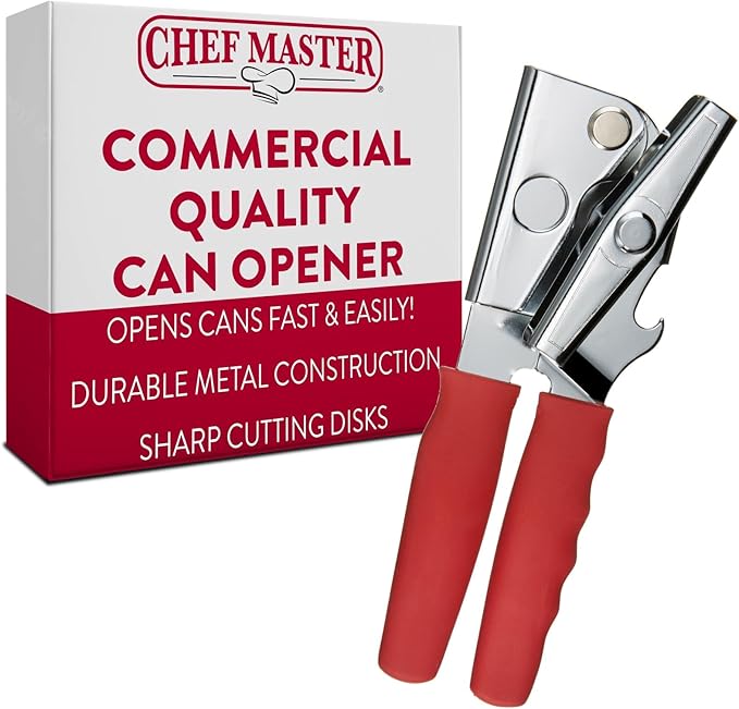 Chef-Master Commercial Can Opener, Easy Turn Anti-slip Grip Knobs, Sharp by ChefMasterProfessional