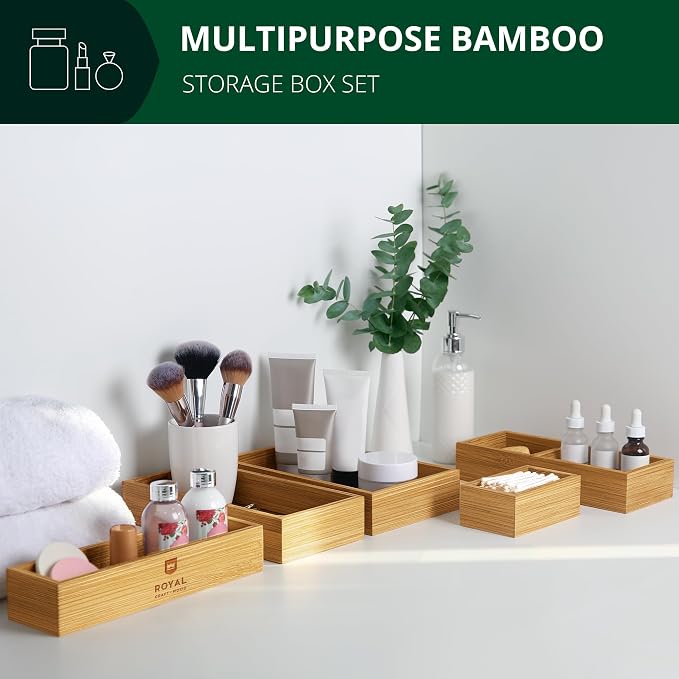 ROYAL CRAFT WOOD Premium Carbonized Bamboo Decorative Boxes - Image 7