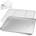 TeamFar Stainless Steel Baking Sheet, 17.6 x 13 x 1inch Half Baking Pan Cookie by TeamFar