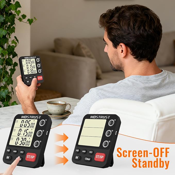 Digital Dual Kitchen Timer, 3 Channels Triple Countdown Timer - Image 5