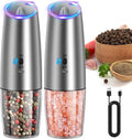 CIRCLE JOY Rechargeable Gravity Electric Salt and Pepper Grinder Set, Stainless by CIRCLEJOY