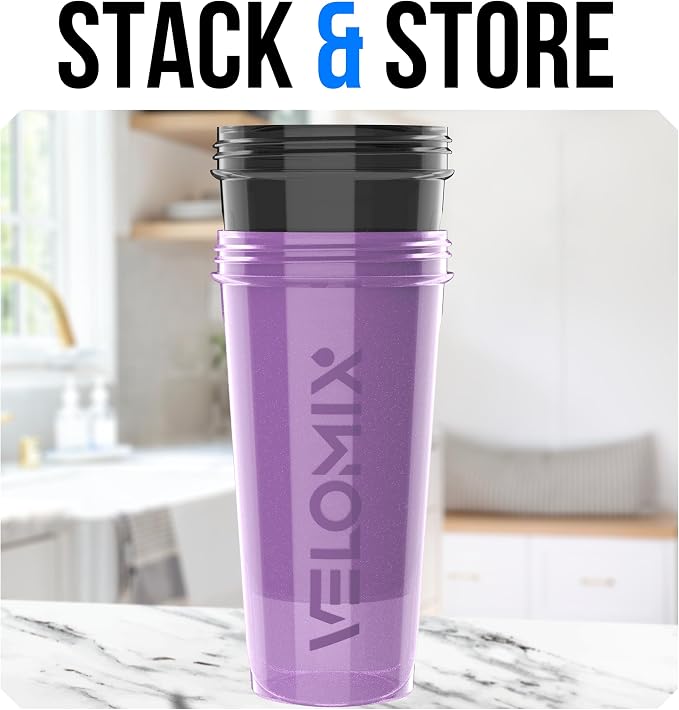 VELOMIX -2 Pack- 28 oz Protein Shaker Bottles - Image 6