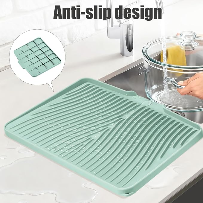 TIKNIK Silicone Dish Drying Mat, Stone Drying Mat - Image 3