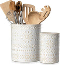 LOVECASA Utensil Holder, 7.2"+5.4" Ceramic Utensil Holder by LOVECASA