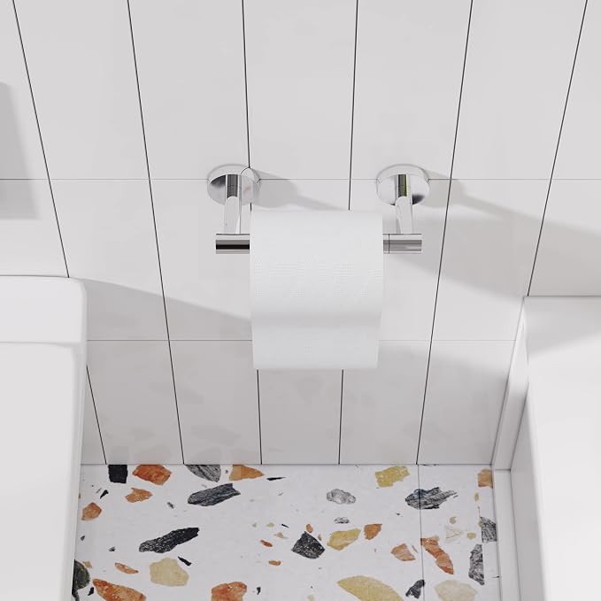 RARXTR Toilet Paper Holder Chrome SUS304 Stainless Steel Double Post Pivoting - Image 2
