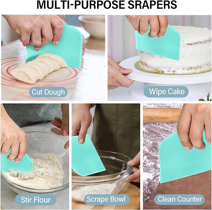 Ecavria Bench Scraper, Premium Stainless Steel Dough Scraper - Image 3