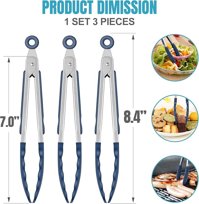 Hotec Mini Silicone Kitchen Tongs - Image 3