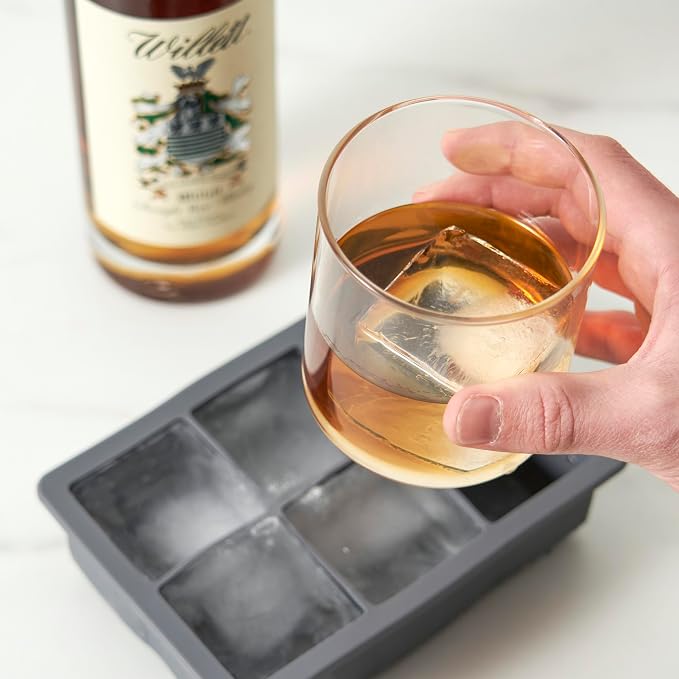 Viski Ice Cube Tray with Lid, Easy Release Large Silicone Mold, 2 Inch Ice Cubes - Image 4