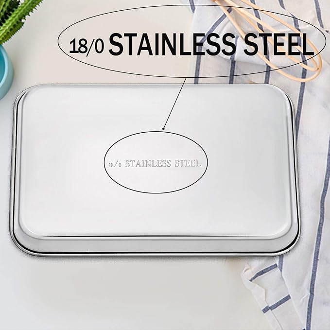 TeamFar Baking Sheet, Stainless Steel Baking Pan Cookie Sheet, Healthy & Non - Image 5