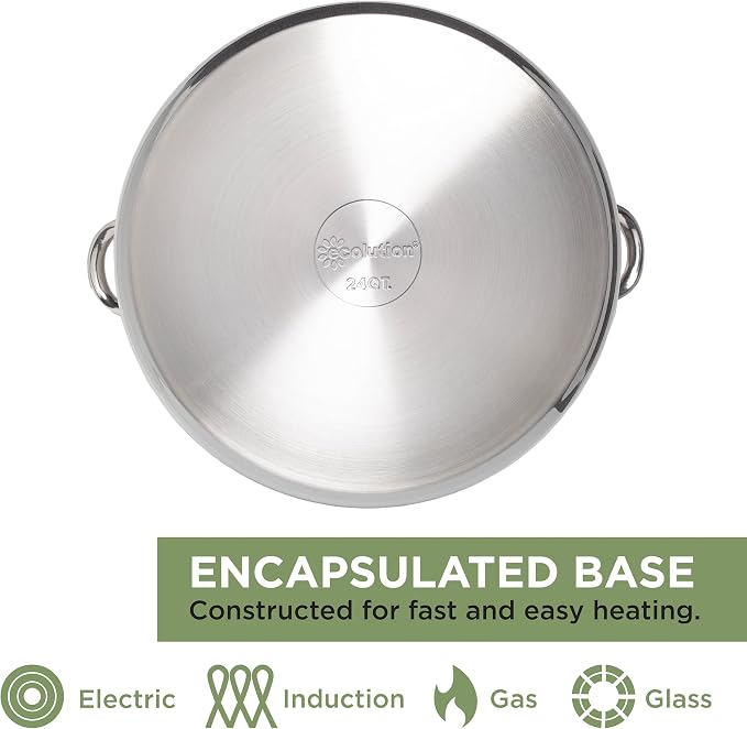 Ecolution Stainless Steel Stock Pot, Encapsulated Induction Ready Cooking Pot - Image 5