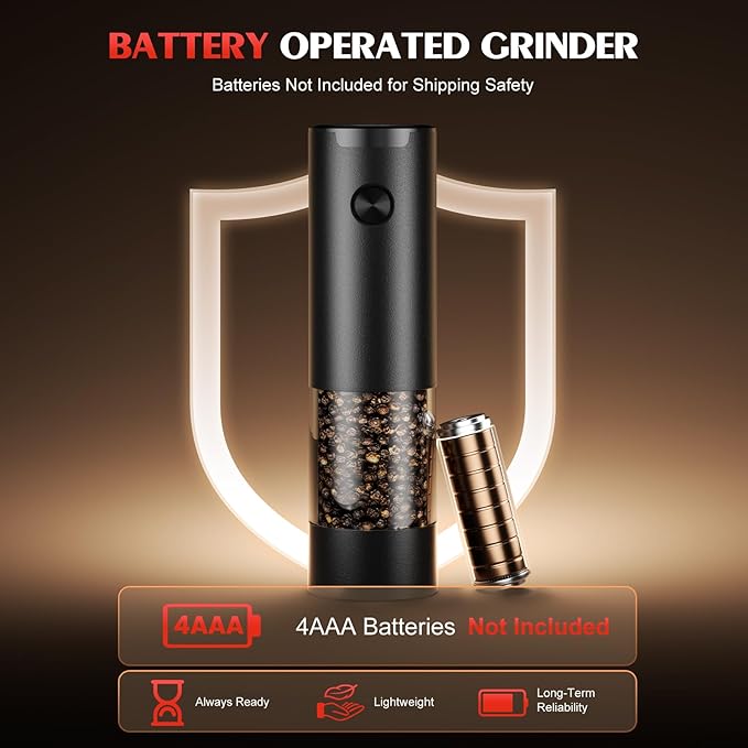 Electric Salt and Pepper Grinder Set Automatic Battery Pepper Mill Shakers - Image 3
