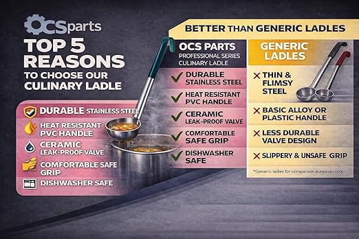 OCS Parts Professional Series Stainless Steel Culinary Ladle | 4 Ounce | Heat - Image 4