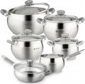 Daniks Modern 11-Piece Stainless Steel Cookware Set by Daniks
