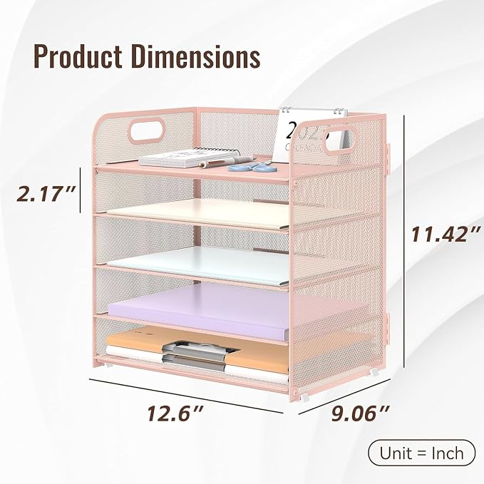 Supeasy 5 Trays Paper Organizer Letter Tray - Image 6