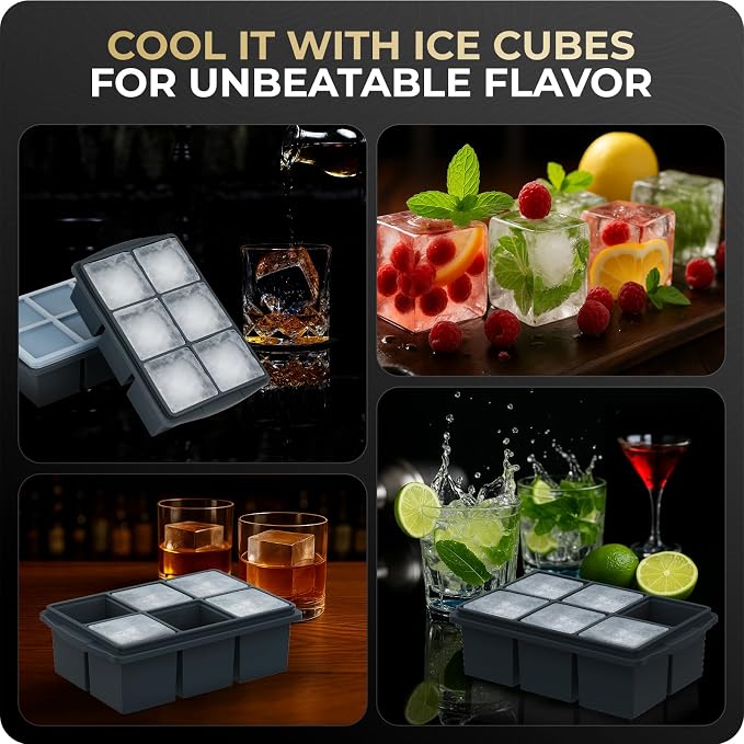 Large Ice Cube Trays for Whiskey, Silicone Ice Cube Tray, - Image 8