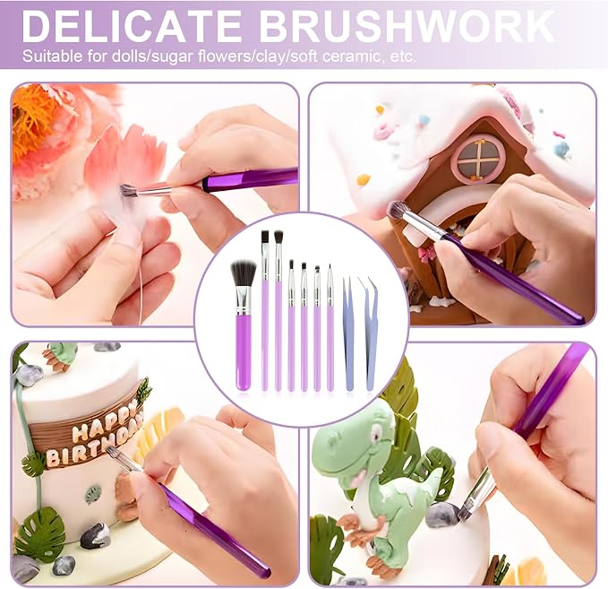 9 Pcs Baking Brush Set, Chocolate Candy Making Supplies Jelly Decorating Tools - Image 6