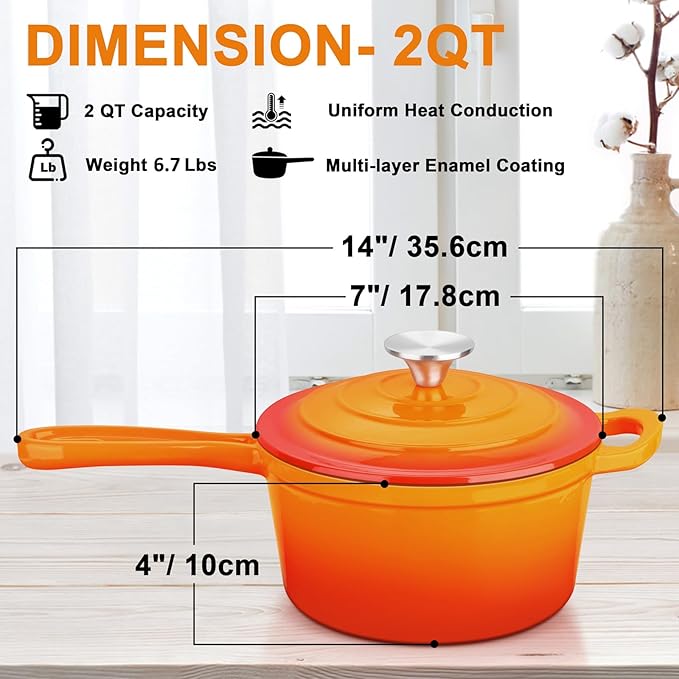 Enameled Cast Iron Sauce Pan - Image 2