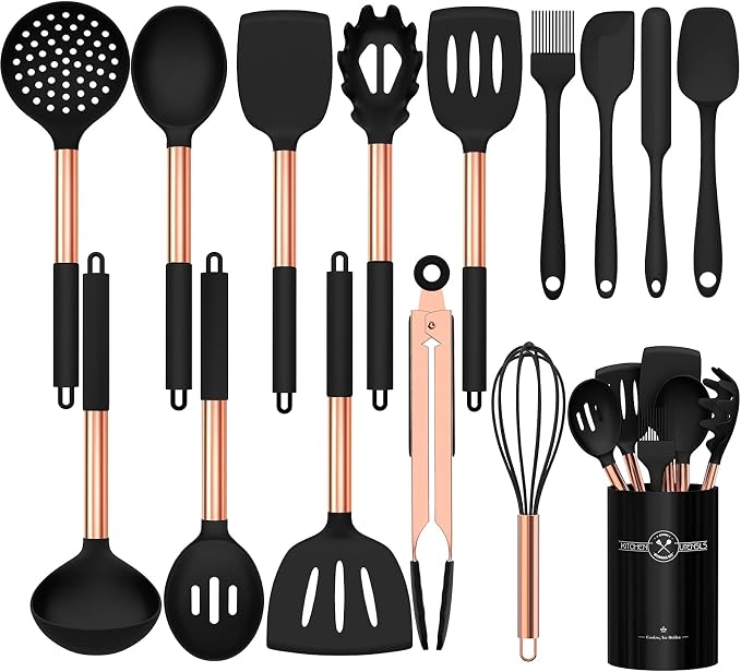 Silicone Cooking Utensil Set, Umite Chef Kitchen Utensils 15pcs Cooking by UmiteChef