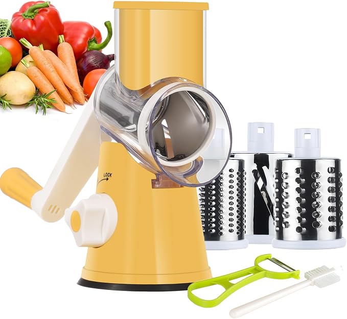 Ourokhome Rotary Cheese Grater Hand Crank, Kitchen Shredder Speed Mandolin by Ourokhome