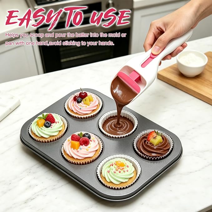 2pcs Pink Pastry Scoop Batter Dispenser - Image 4