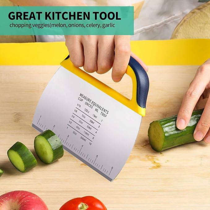 YGDZ Dough Scraper 2 PCS, Stainless Steel Bench Scraper - Image 4