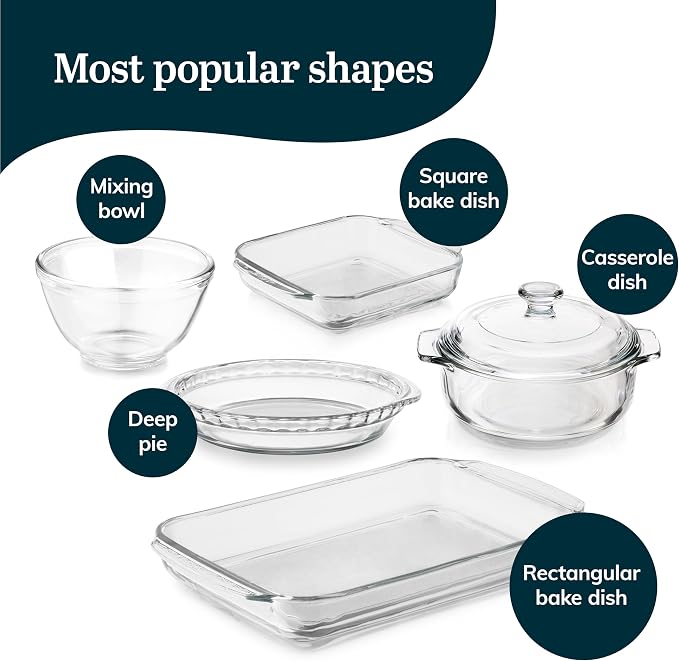 Libbey Baker’s Basics 5 Piece Glass Baking Dish Set - Image 3