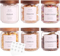 6 Set Glass Pantry Storage Jars - 15oz Thicken Glass Kitchen Canisters with 132 by CZZGSM