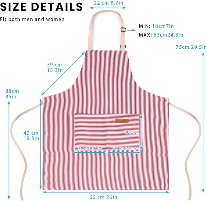 BeLuyi 2 Pack Adjustable Bib Apron - Image 3