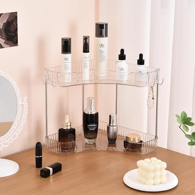 2-Tier Corner Bathroom Organizer Countertop - Image 5