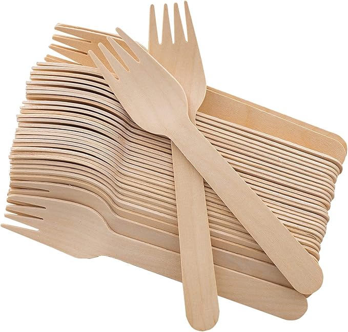 Perfect Stix Green Fork 158-250ct Disposable Wooden Forks, Plain Forks - Image 2