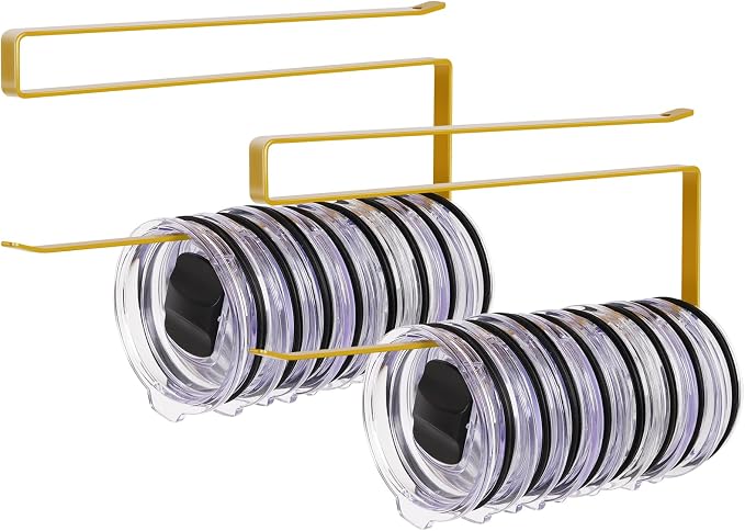2 Pack Tumbler Lid Organizer, Horizontal Tumbler Lid Storage Hook to Hold Up 20 by JOLENSOY