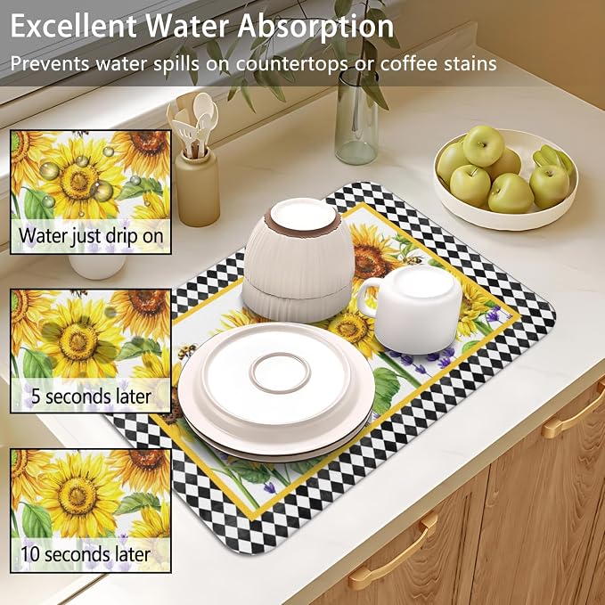 Dish Drying Mat for Kitchen Counter 2 Pack - Image 4