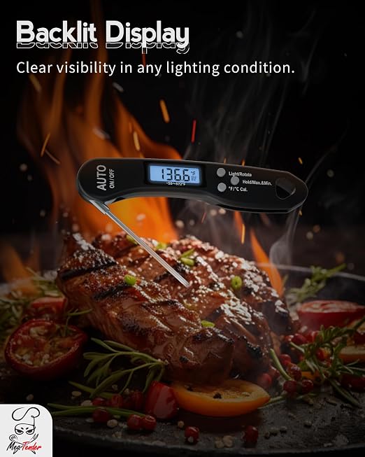 5 PCs Instant Read Meat Thermometer, 1.2s Fast Read, ±1°F Accuracy, -58°F to - Image 4