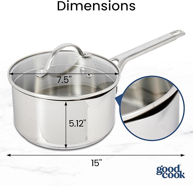 GoodCook Stainless Steel Sauce Pan - Image 5