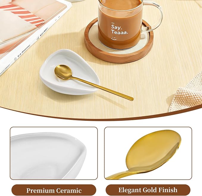 Coffee Spoon Rest, Small Ceramic Coffee Spoon Holder - Image 3