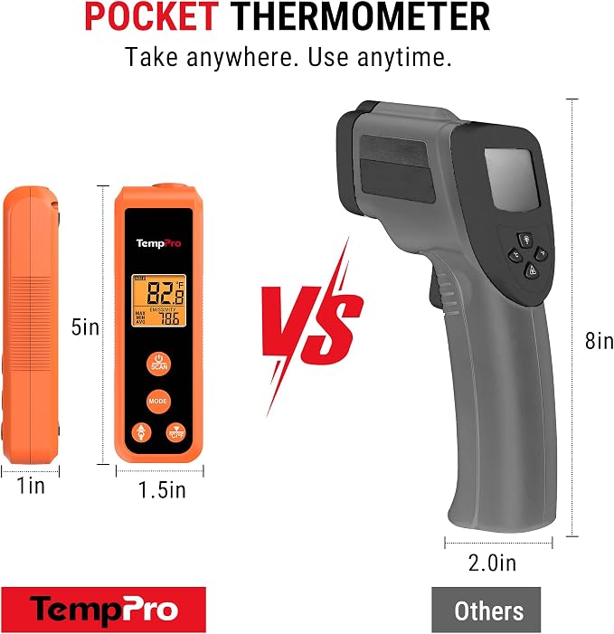 TempPro TP410 Infrared Thermometer Gun Non-Contact Laser Thermometer Gun - Image 5