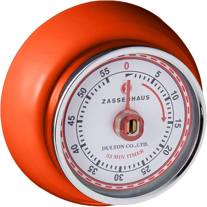 Zassenhaus Magnetic Retro Kitchen Timer, Classic Mechanical Cooking Timer by Zassenhaus