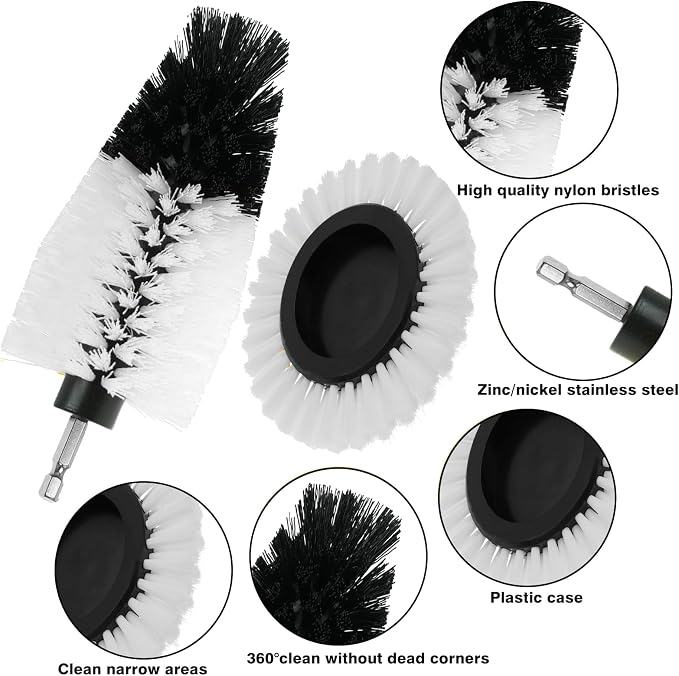 8 Pcs Drill Brush Attachment Set, Power Cleaning Scrub Brush Kit - Image 3
