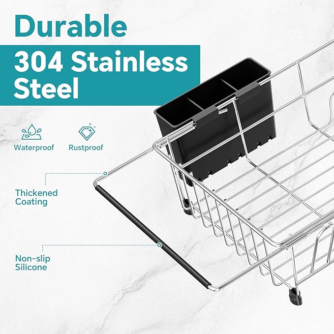 Simple Trending Expandable Dish Drying Rack in Sink, Adjustable Dish Drainers - Image 4
